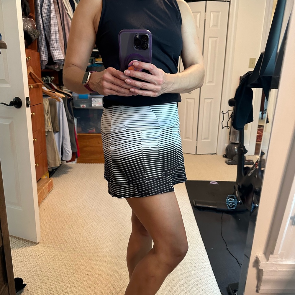 Lucky In Love Black and White Striped Tennis Skirt